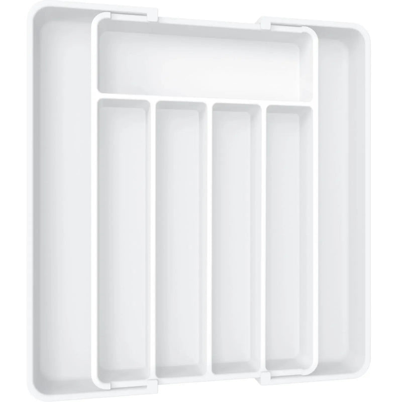 white adjustable cutlery tray