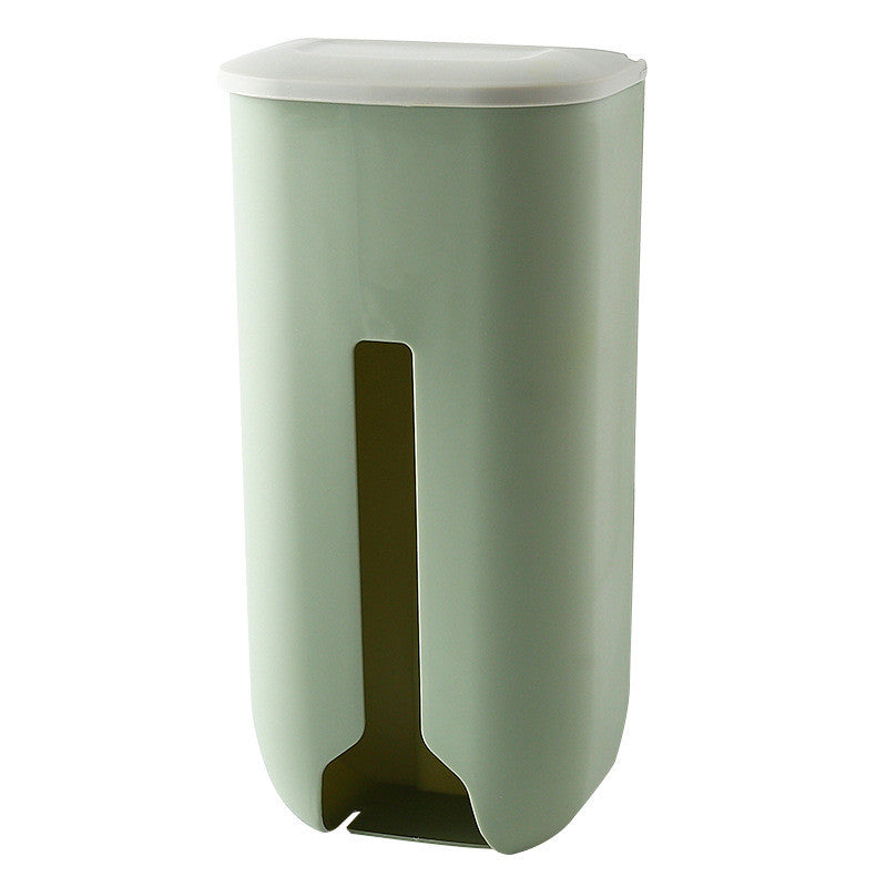 green plastic bag storage bin