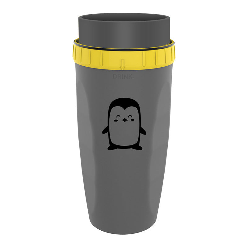 kids grey and yellow portable drinking mug
