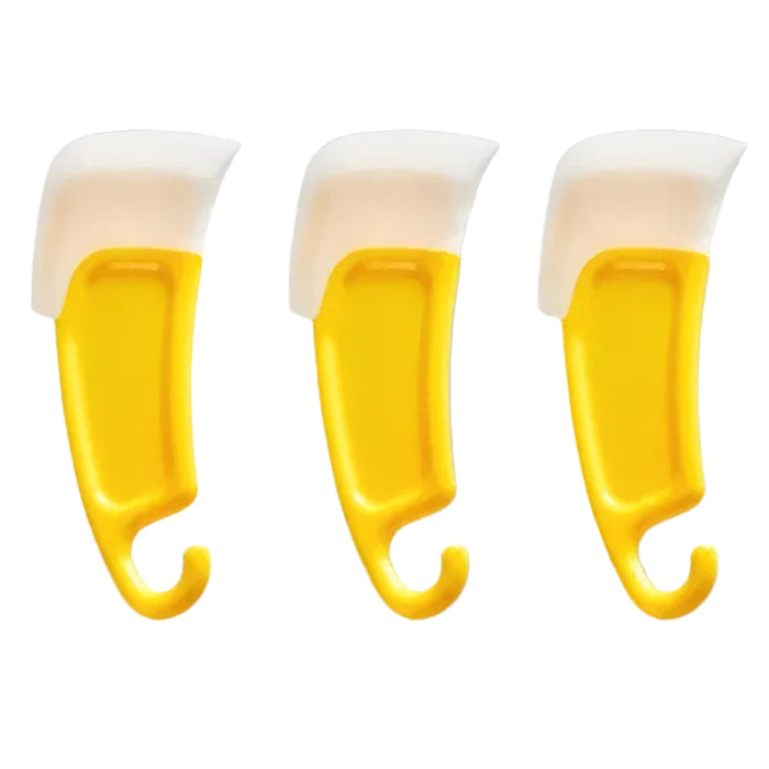 three yellow and white silicone scrapers on a white background