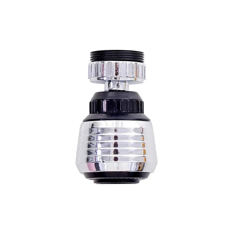 Chrome kitchen faucet aerator on a white background