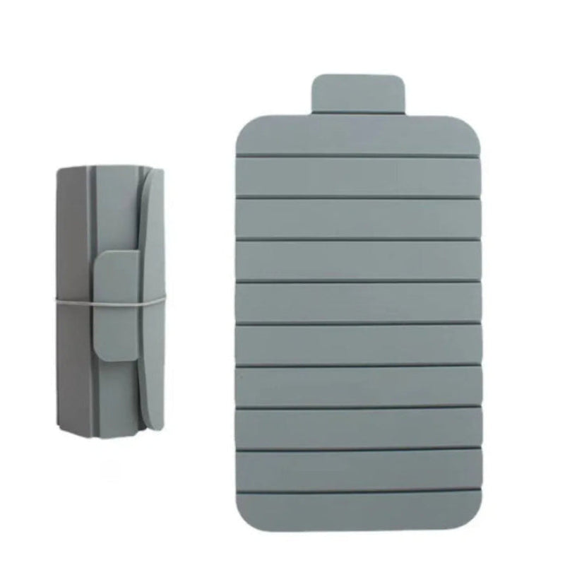 grey silicone roll up chopping board
