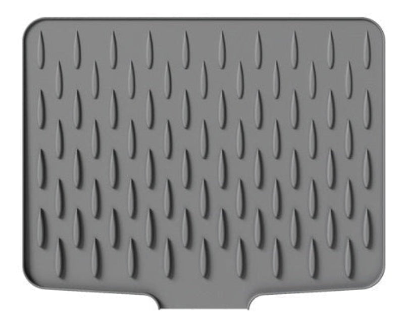 Gray silicone mat with textured pattern on a white background