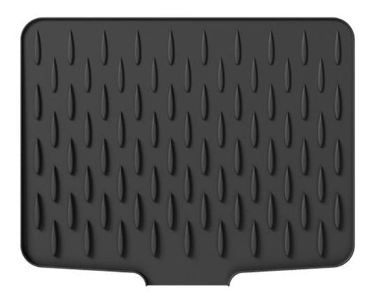 Black textured mat on a white background