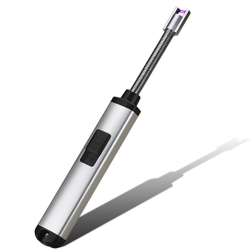silver usb charged arc lighter