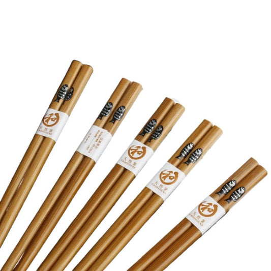 five sets of bamboo chopsticks
