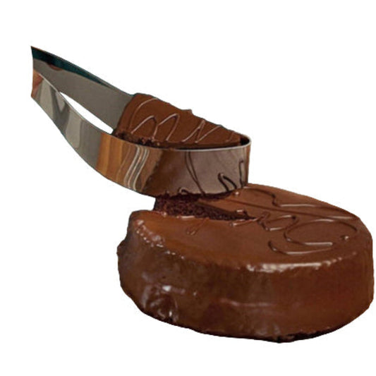 steel cake wedge cutter cutting chocolate cake