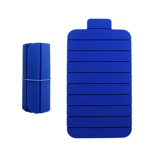 blue silicone roll up chopping board