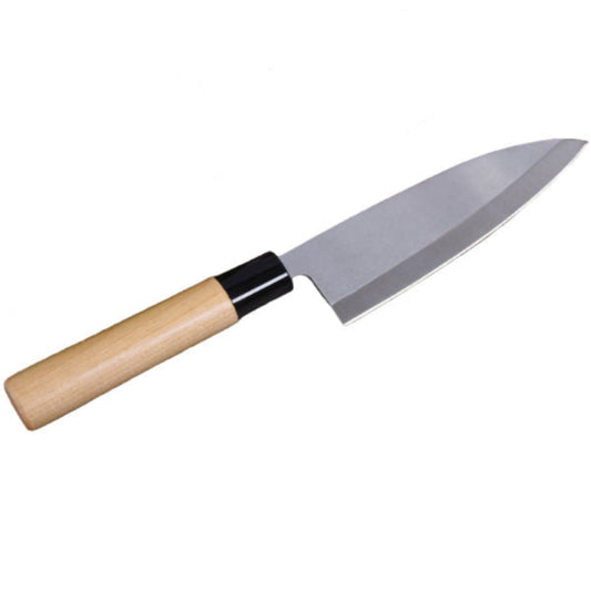 japanese stainless steel fish filleting knife with wooden handle