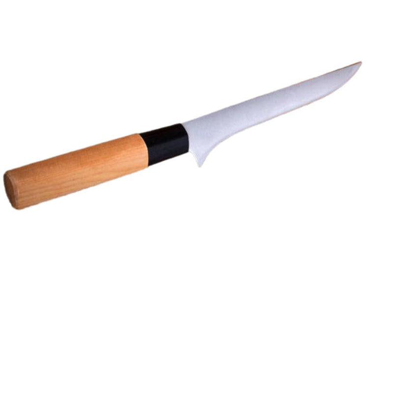 japanese stainless steel fish boning knife with wooden handle