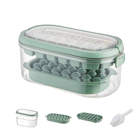 green 54 cube ice tray with lid and compartment