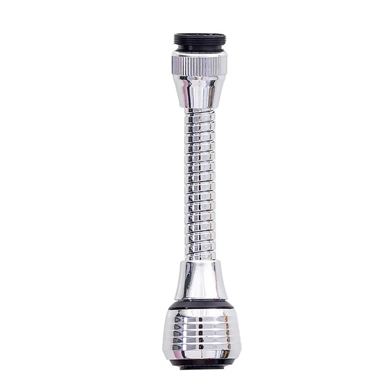 Chrome kitchen faucet extension on a white background
