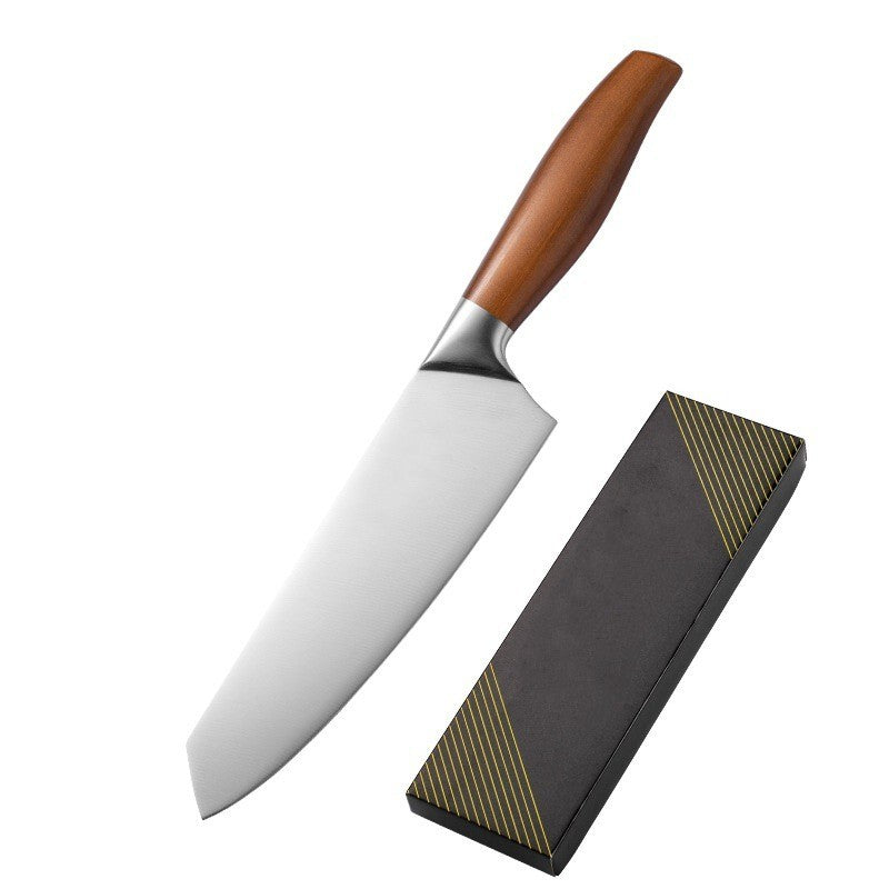 stainless-steel-meat knife with wooden handle and gift box