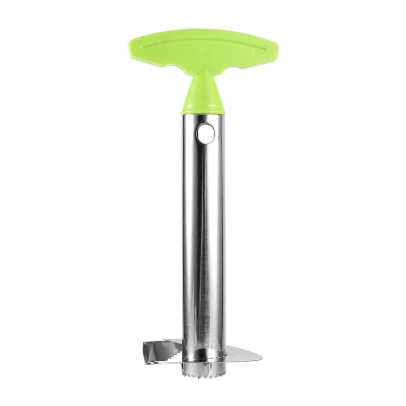 green and silver pineapple corer tool