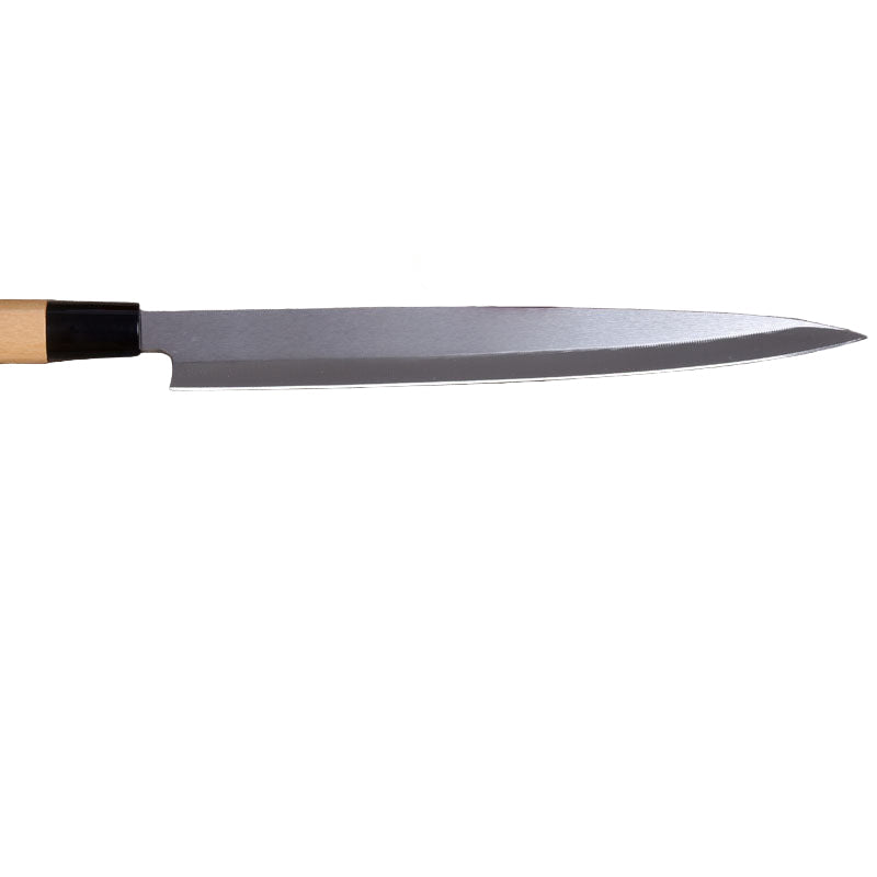 stainless steel japanese sashimi knife with wooden handle