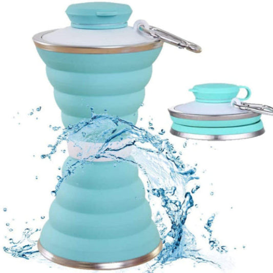 500ml blue collapsable water bottle