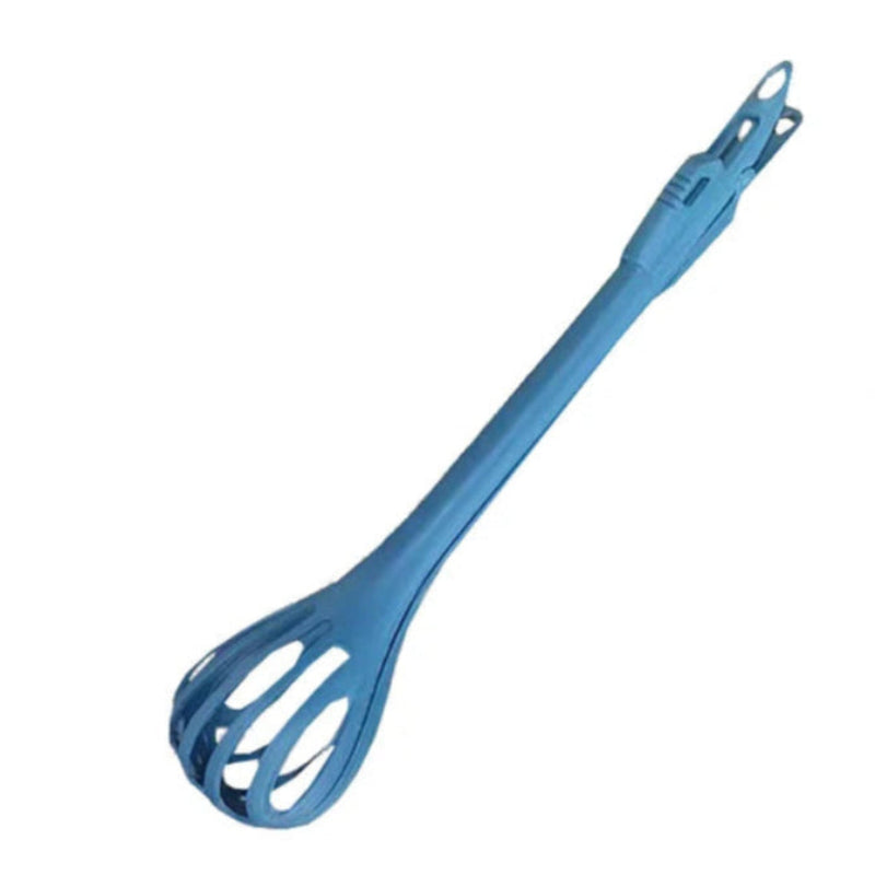 Blue whisk on a white background