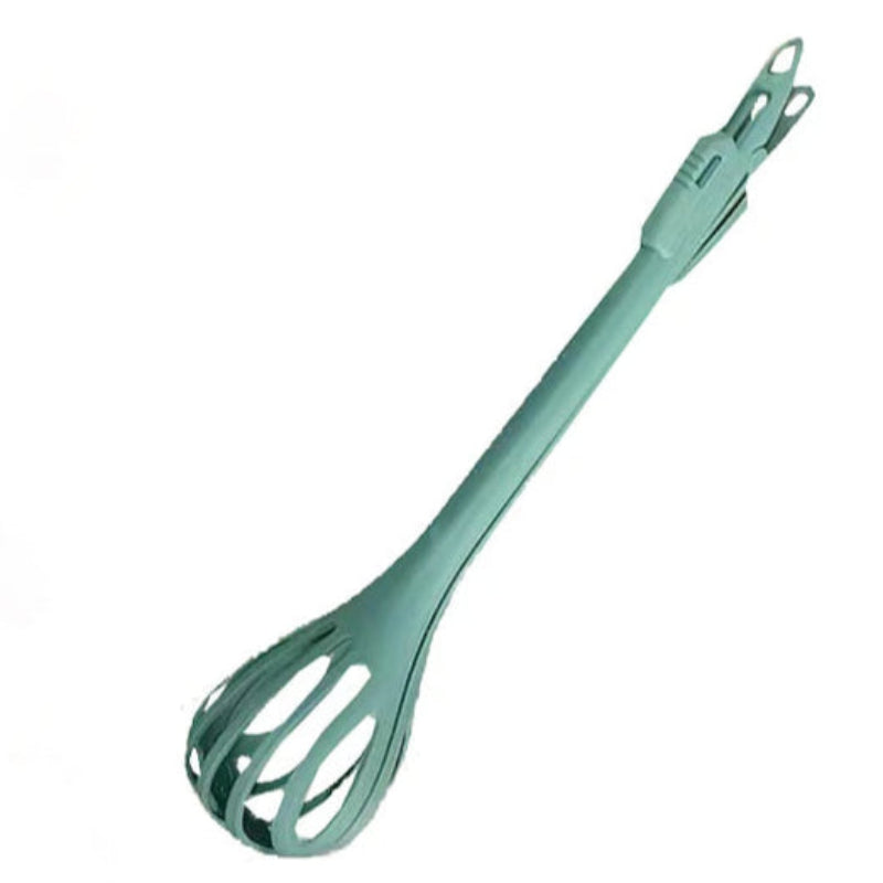 Green whisk on a white background